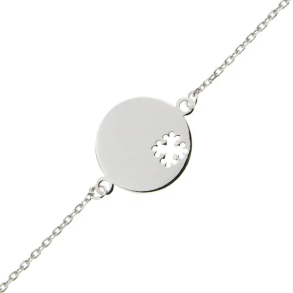 Seulement Aujourd’hui Gourmette bébé médaille croix occitane Or blanc 375°°°-Cadeau de naissance occitan - TERRE DE BIJOUX