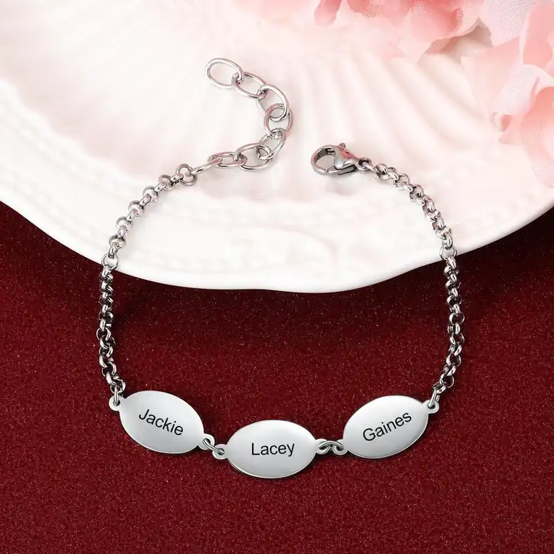 Commander Vite Bracelet Prénom Personnalisé Avec 3 Prénoms Bracelet Cuivre