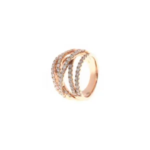 Usine Directe Bague Or Rose 750/1000 "Enivrante" Diamant 1,52ct /72