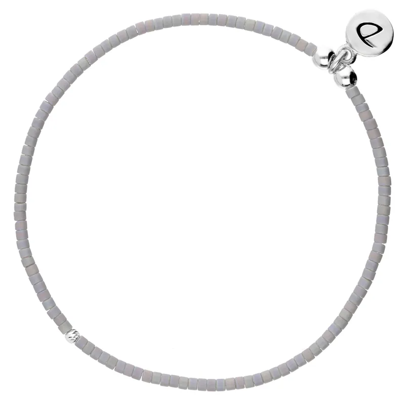 BRACELET ELASTIQUE MIYUKI GRIS CLAIR MAT Offre Limitée