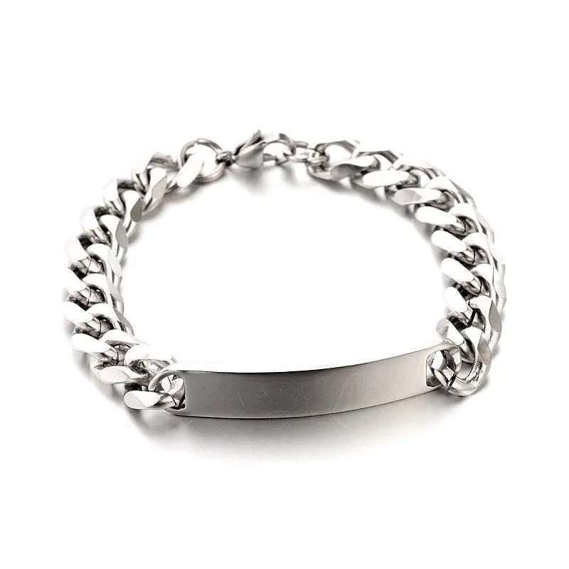 Bracelet gourmette acier inoxydable argenté Offre Du Jour
