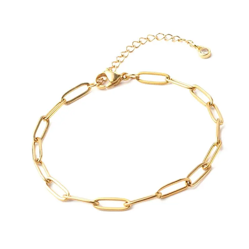 Bracelet acier inoxydable chaîne trombone Fait Main