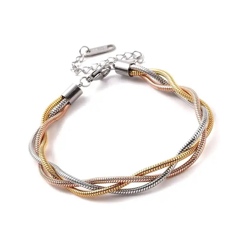 Bracelet acier inoxydable 3 brins ors Acheter En Ligne