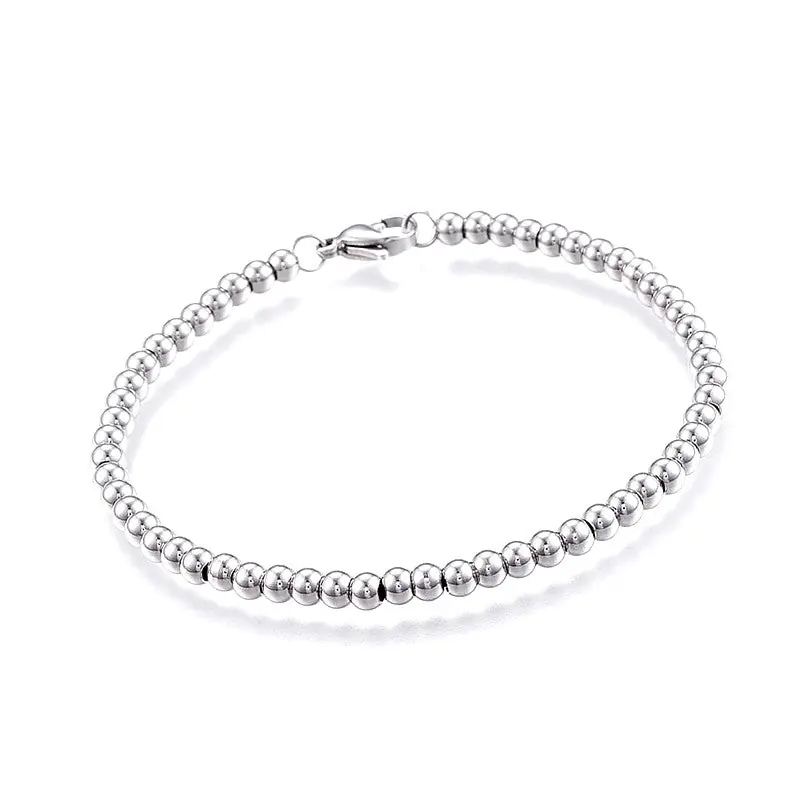 Prix Réduit Bracelet acier inoxydable chaîne à billes 4 mm