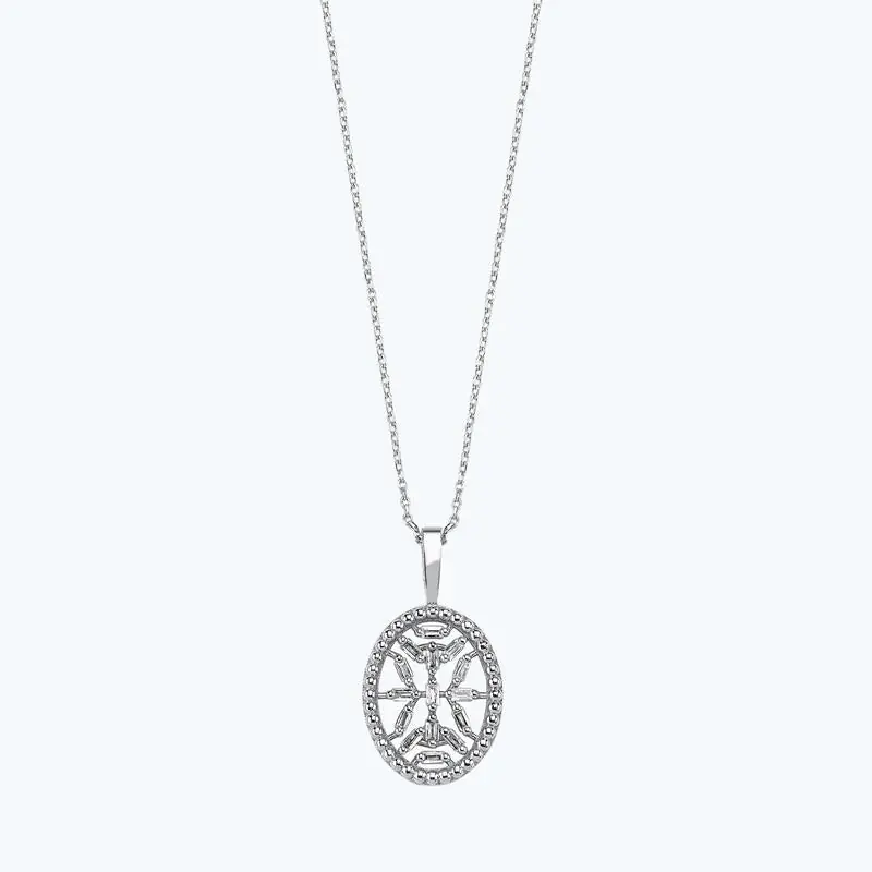 Tendance Collier Diamant Baguette