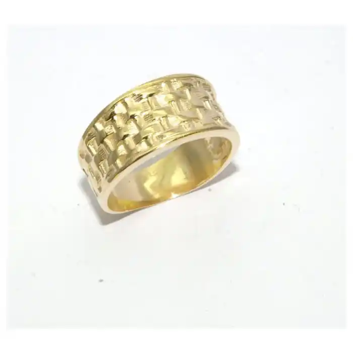 Acheter Direct Bague plaqué or tressée largeur 10mm