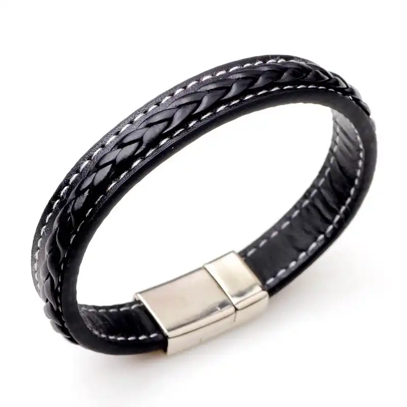 Commander Maintenant Bracelet acier inoxydable cuir