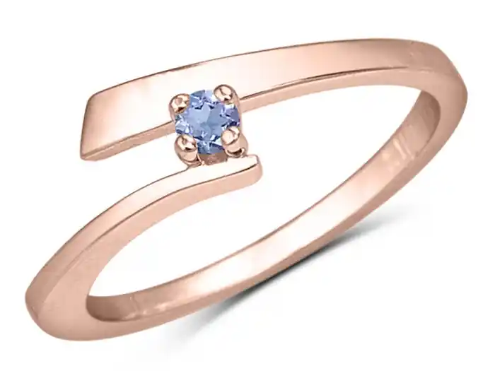 Prix Cassé Bague Xia solitaire pierre de naissance mois de juin anneau croisé en or rose 10k pour jeune femme