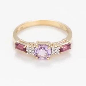 Remise Bague "Elvira" D0,04/1 PAM0,70/1 RHO0,32/2 Or Jaune 375/1000