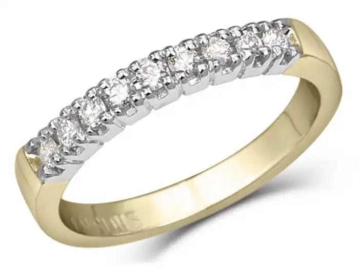 Tendance Jonc semi-éternité Loire à diamants en or rose et blanc 14k pour femme