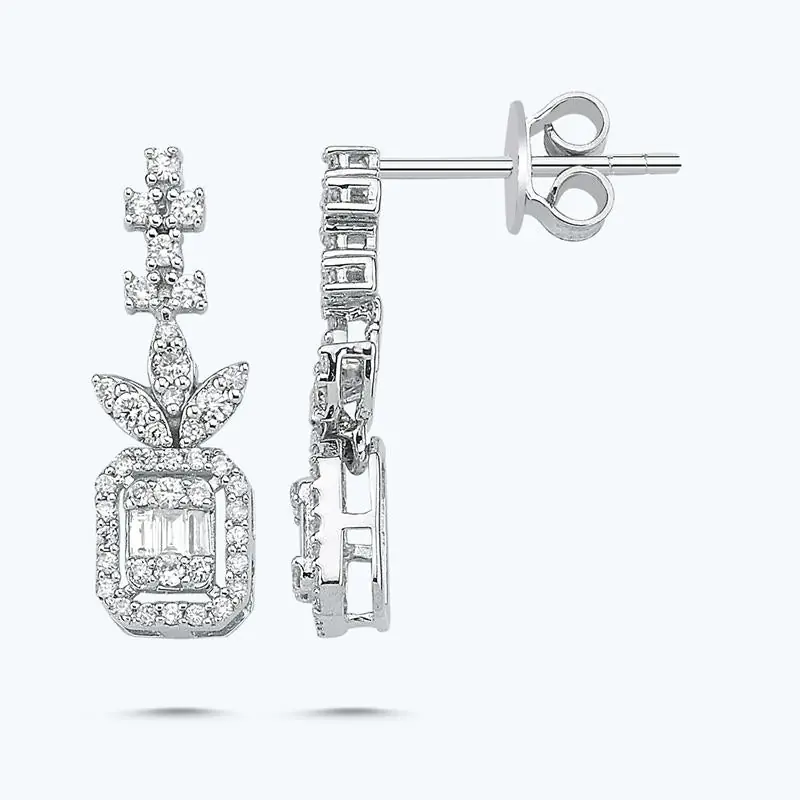 Affaire À Saisir Boucles d'Oreilles Diamant Baguette