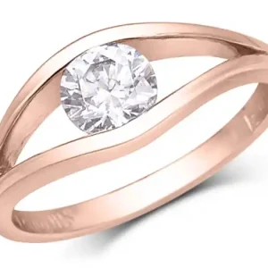 Achetez Aujourd’hui Bague Plaisance solitaire zircon en or rose 10k pour femme