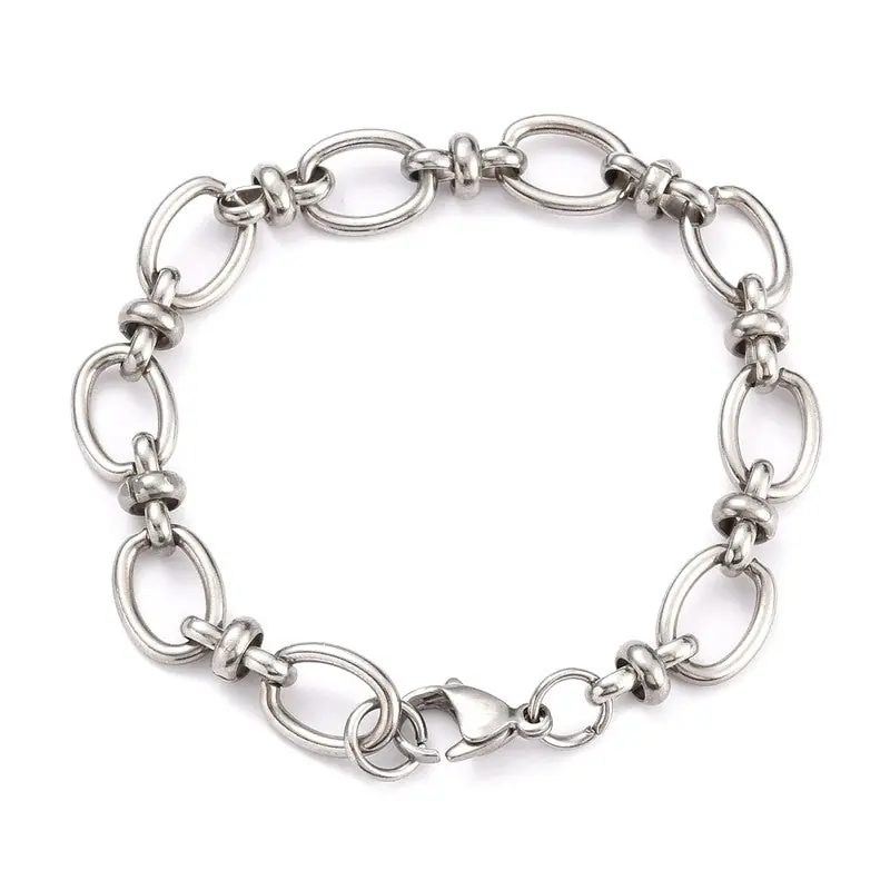 Bracelet acier inoxydable chaîne maillons ovales Nouvel Arrivage