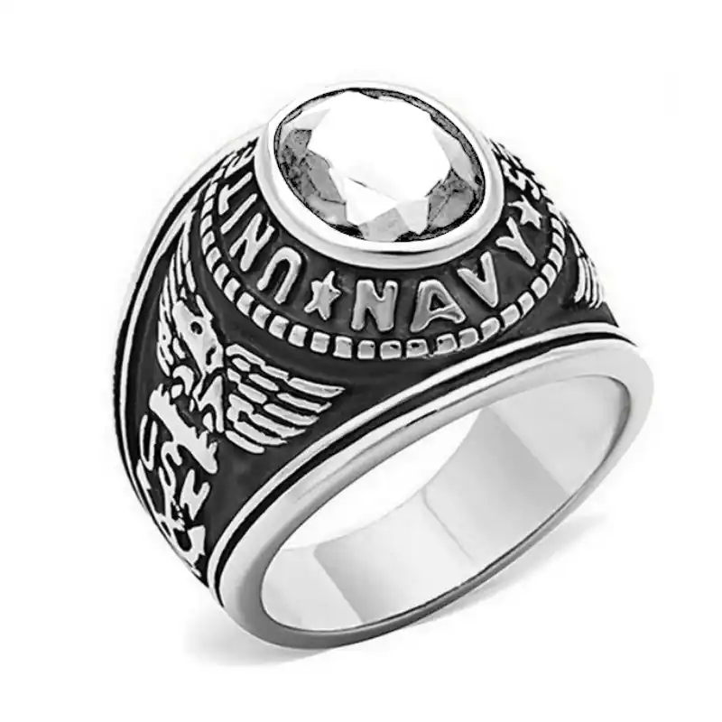 Commander Vite Bague en Acier 316 - Couleur argenté - Chevalière ' Navy '