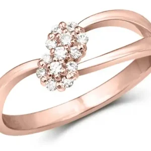 Prix Réduit Bague Giulia fleurs à diamants en or rose 14k pour femme