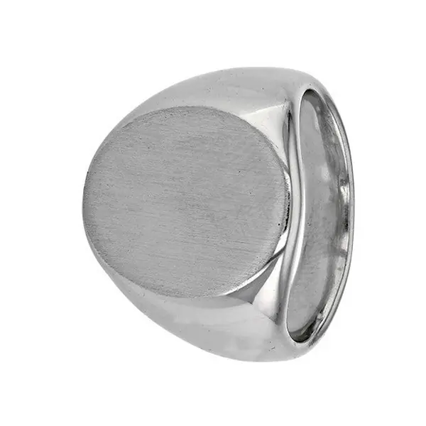 Bague acier inoxydable chevalière argenté Pas Cher