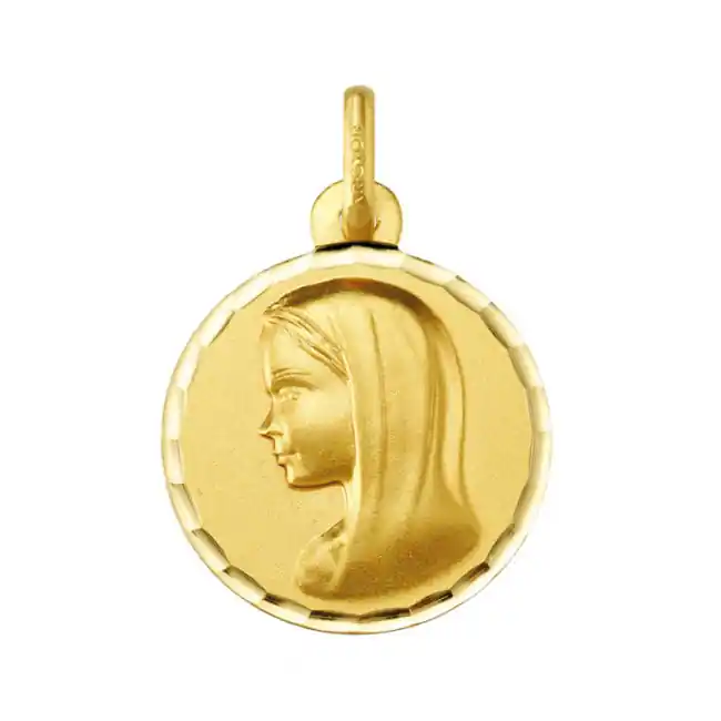 Tendance Médaille ronde VIERGE MARIE Or 9 Carats | Cadeau bapteme|TERRE DE BIJOUX.COM