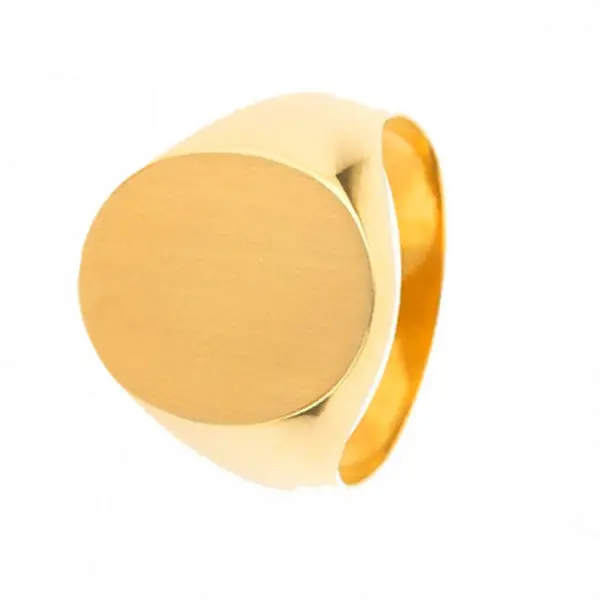 Bague acier inoxydable chevalière or Solde