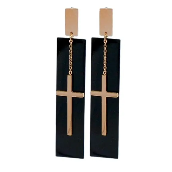 Must-Have Boucles d'oreilles acier inoxydable nacre Côtémode noir et or rose