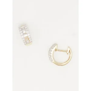 Solde Boucles d'oreilles Or Jaune 375/1000 Rangs Diamant 0,55/52