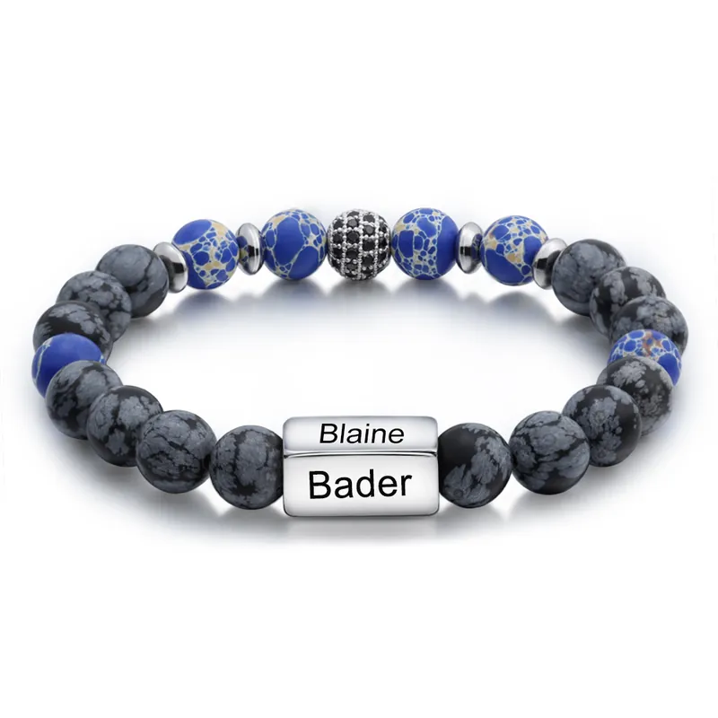 Must-Have Bracelet 4 Prénom Personnalisé Perles à motifs Bracelet Homme