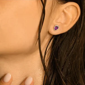 Prix Réduit Boucles d'oreilles "Farah" D0,11/40 Am0,71/2 Or Blanc 375/1000