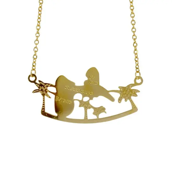 Collier acier inoxydable Guadeloupe doré Solde
