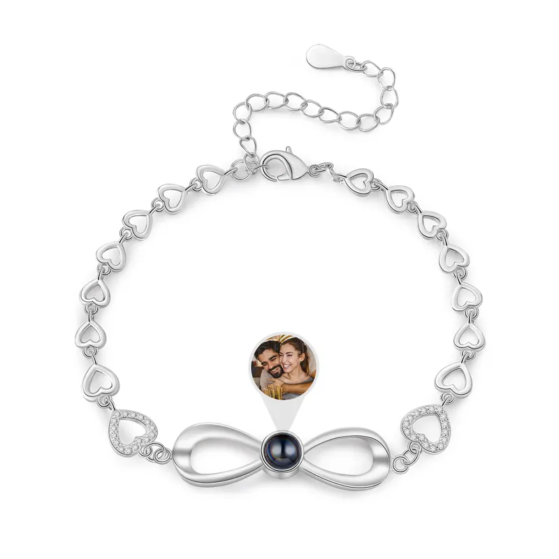 Bracelet Infini Bracelet Photo Projection Personnalisée pour Femmes|Jessemade Dernière Chance