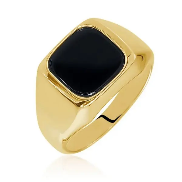 Bague chevalière acier 316 or et noir Must-Have