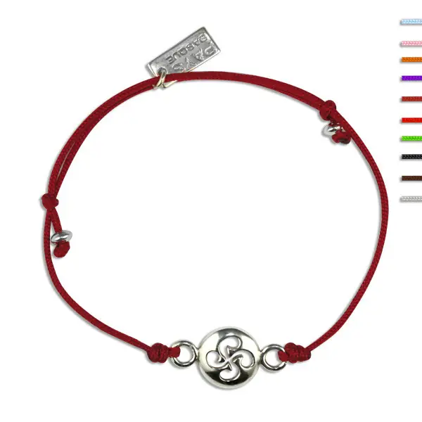 Achat Immédiat BRACELET BASQUE | Bracelet cordon couleur & Argent JEREZ/Croix Basque | COLLECTION JEREZ | MADILAR