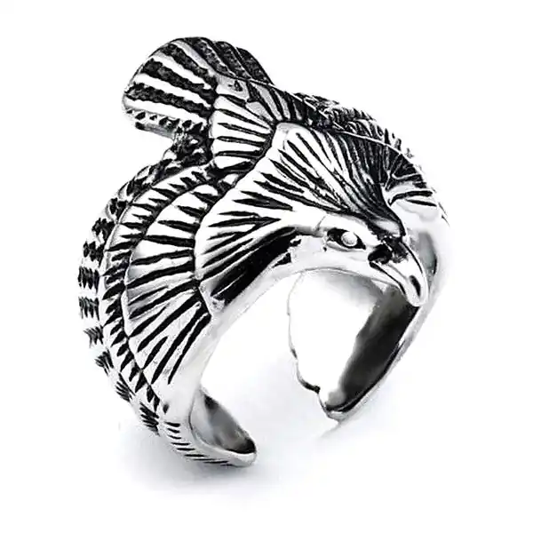Expédié Aujourd’hui Bague acier 316 aigle