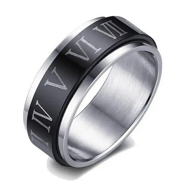 Bague acier 316 chiffres Romain tournant Jusqu’à Épuisement Des Stocks