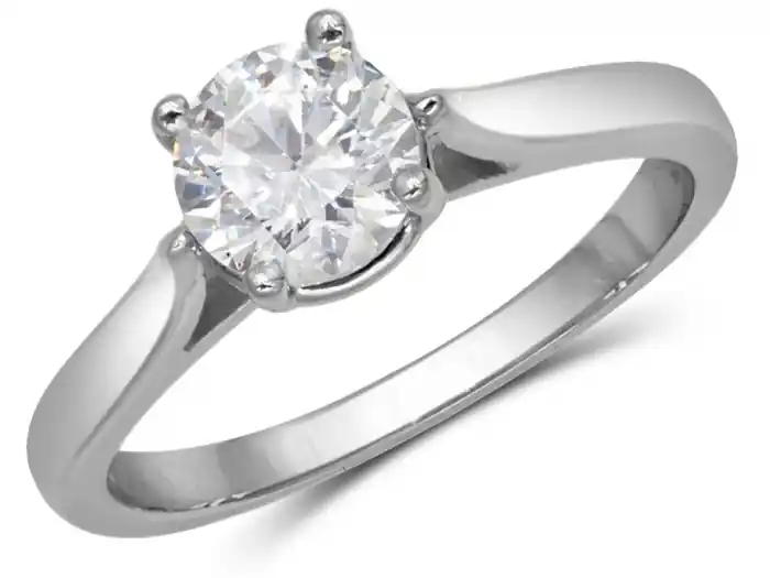 Affaire À Saisir Bague Fidéline solitaire zircon cubique ou pierre de naissance en or rose 10k pour femmes