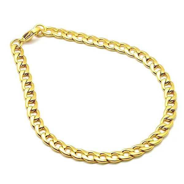 Bracelet femme acier inoxydable maille gourmette 6mm or Promotion Saisonnière