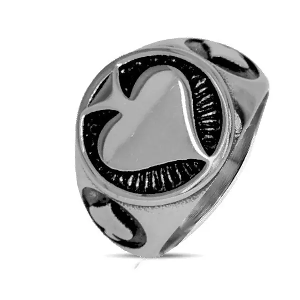 Offre Exclusive Bague homme en acier 316 carte pic