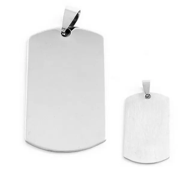 Prix Bas Pendentif acier plaque à graver rectangle