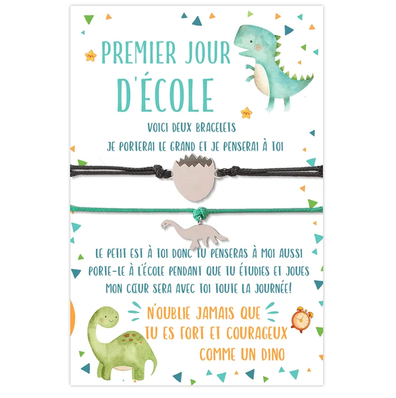 Achetez Aujourd’hui 2PCS Ensemble de Bracelets Dinosaure - Cadeau Rentrée Scolaire pour Enfant