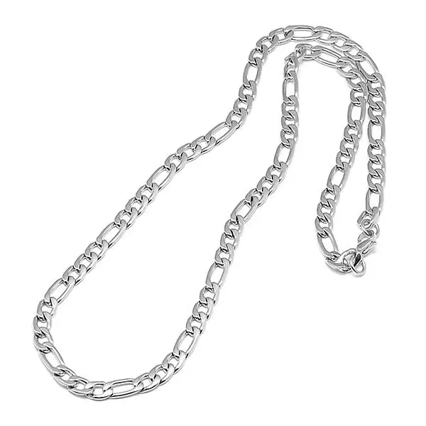 Collier acier maille figaro couleur argenté - 55 * 6 cm Original