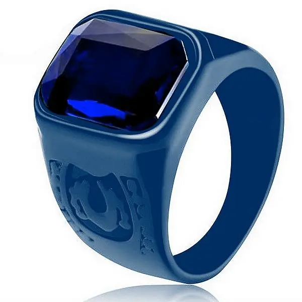 Bague pour homme - Acier 316 - Pierre bleu Prix Promo