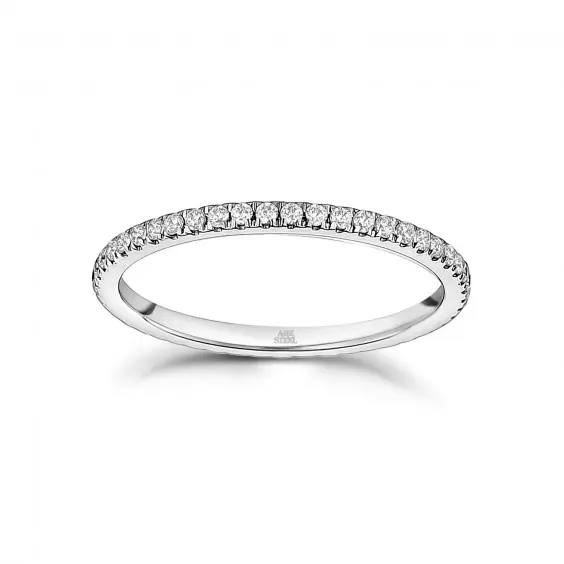 Prix Promo Jonc Bryo éternité zircons cubiques 1.0mm en acier inoxydable pour femme