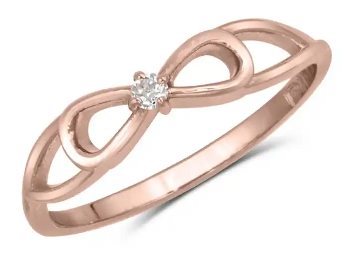 Bague Uno signe infini pierre de naissance en or rose 10k pour femme Acheter Direct