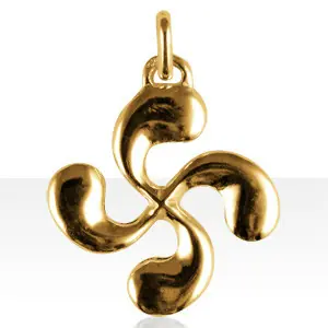 Promotion Saisonnière PENDENTIF CROIX BASQUE | Pendentif Plaqué Or LAUBURU M | BIJOUX BASQUES | MADILAR |
