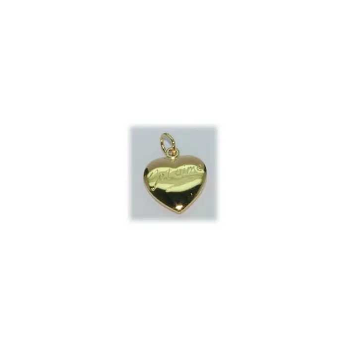 Soldes Pendentif plaqué or coeur je t'aime