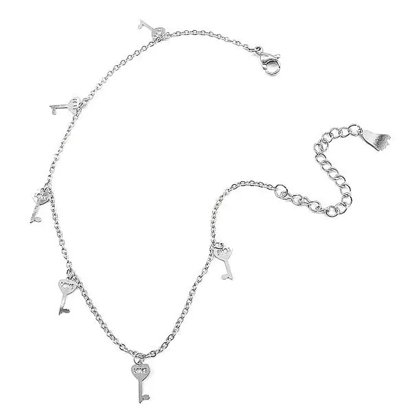 Original Chaine de cheville en acier 316 - Clés coeur