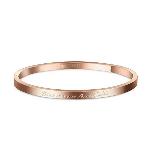Bracelet en acier pour femme - Couleur or rose - ' Une mamie formidable ' Offre Spéciale