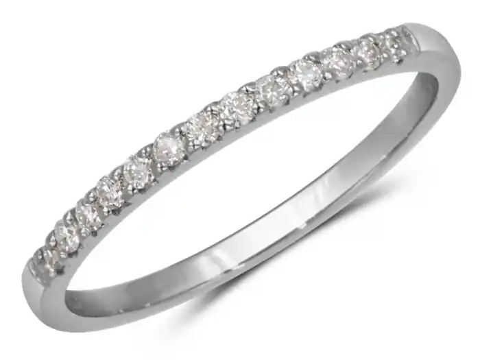 Prix Cassé Jonc Complice semi-éternité à diamants en or jaune 14k pour femmes