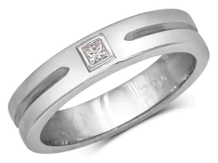 Bague Seyant solitaire diamant princesse et ouverture en or blanc 10k pour femmes Haute Qualité