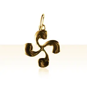 Tendance CROIX BASQUE OR | Pendentif Croix BASQUE Or jaune F5 | BIJOUX BASQUES | MADILAR |