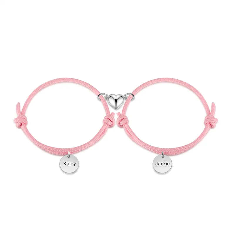 Bracelet Fluorescent Magnétique 2 Prénoms Personnalisés Bracelet Couple Certifié