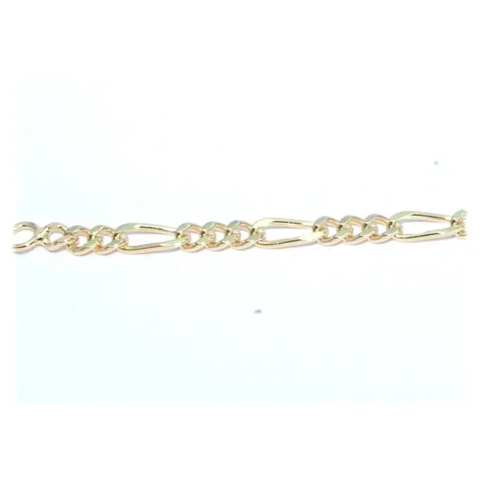 Vente Flash Bracelet plaqué or maille figaro 1+33 mm 18cm